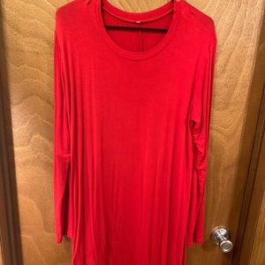Basic red long sleeve dress
